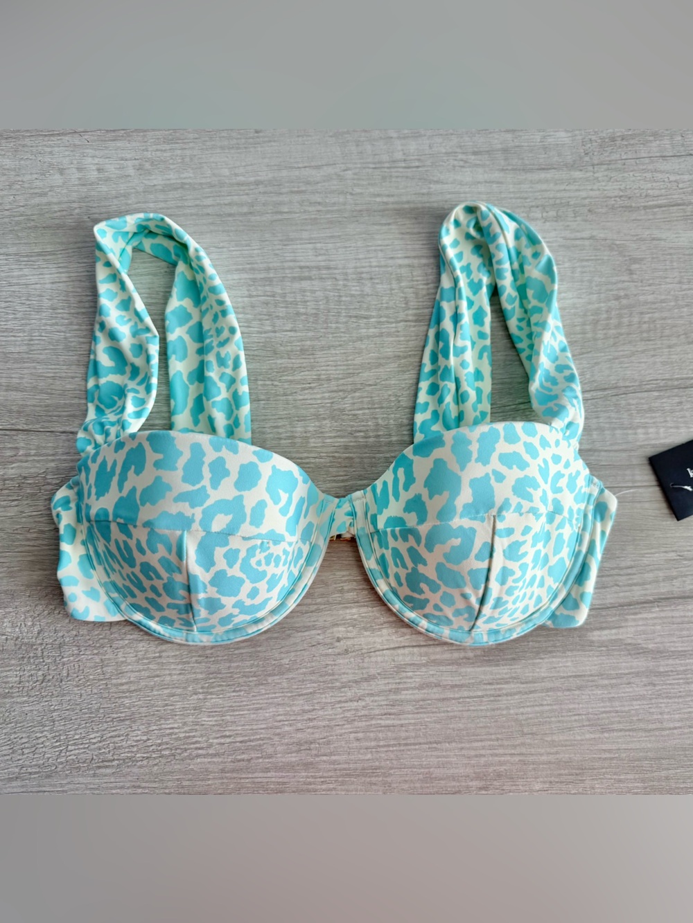 Kate Spade Women's Blue & White Soft Straps Underwire Bikini Top Size Medium